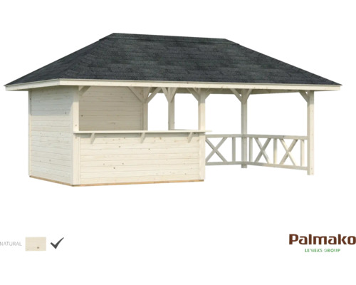 Holz Grillkota mit Dach und Tresen