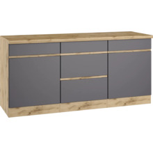 Kommode mit Schubladen und Türen in Holzoptik und Grau