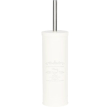 Weiße WC-Bürstengarnitur mit Edelstahlgriff