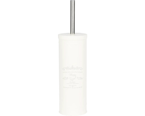 Weiße WC-Bürstengarnitur mit Edelstahlgriff