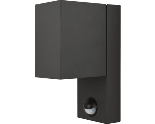 Kubische Außenwandleuchte mit Bewegungsmelder