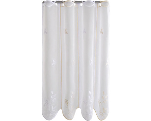 Scheibengardine creme/weiß 60x140 cm Gardine mit Pflanzenmuster und Schlaufenaufhängung