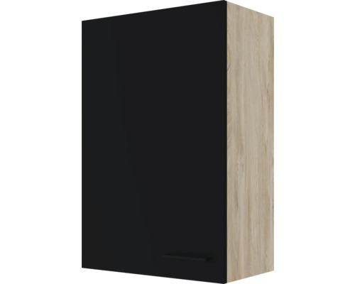 Hängeschrank Flex Well Capri schwarz matt/Wildeiche 60x89x32 cm mit Drehtüre