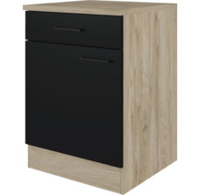 Unterschrank Flex Well Capri schwarz matt/Wildeiche 60x85x60 cm mit Drehtür-thumb-0 Unterschrank Flex Well Capri schwarz matt/Wildeiche 60x85x60 cm mit Drehtür-thumb-0