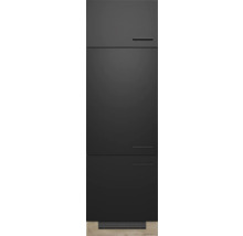 Kühlumbauschrank Flex Well Capri schwarz matt/Wildeiche 60x200x57 cm-thumb-2