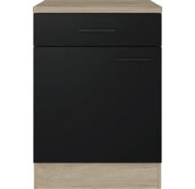 Unterschrank Flex Well Capri schwarz matt/Wildeiche 60x85x60 cm mit Drehtür-thumb-2 Unterschrank Flex Well Capri schwarz matt/Wildeiche 60x85x60 cm mit Drehtür-thumb-2