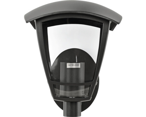 Schwarze Außenwandleuchte mit maximal 15 Watt LED E27