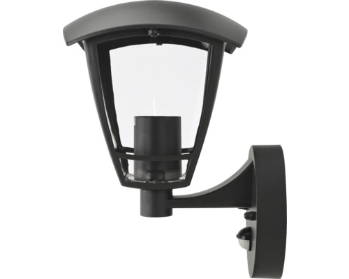 Schwarze Außenwandleuchte mit Bewegungsmelder