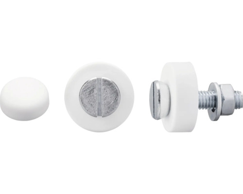 Kennzeichenschrauben Nummernschildschrauben 5 x 20 mm weiß, 100 Stk. Türpuffer mit Schraube, verschiedene Ansichten