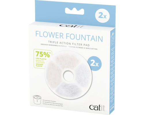 Ersatzfilter catit Triple Action Filter rahmenlos, 3 in 1 Aktivkohle-, Watte-, Ionenaustauschharz-Filter, 2 er Pack für Blumentrinkbrunnen von catit Ersatzfilter catit Triple Action Filter rahmenlos, 3 in 1 Aktivkohle-, Watte-, Ionenaustauschharz-Filter, 2 er Pack für Blumentrinkbrunnen von catit