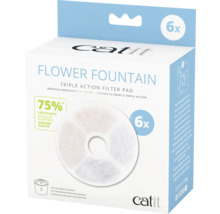 Catit Flower Fountain Filter mit Dreifachwirkung, 6 Stück, für Katzenbrunnen