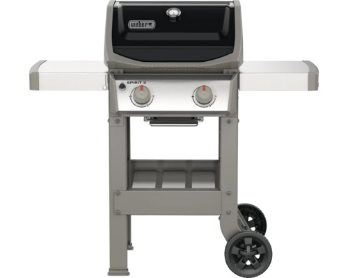 Weber Gasgrill Spirit II E-210 GBS grau silber, 2 Edelstahlbrenner 7,7 kW Grillbereich 51x46 cm iGrill 3-Kompatibilität, kompatibel mit GBS-Grillrosteinsätze Deckel Emailliert inkl. GBS-Grillrost, Deckelthermometer, Aromaschienen