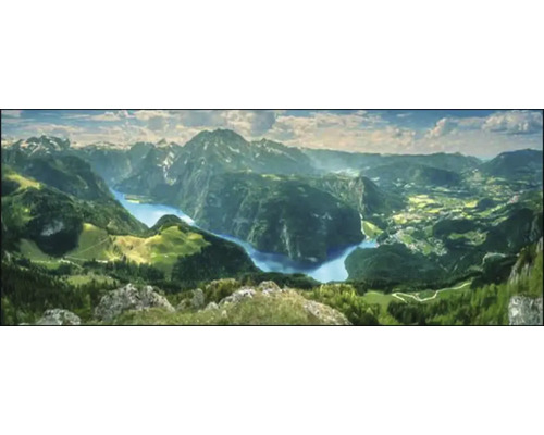 Glasbild Mountain Landscape I 80x30 cm-0