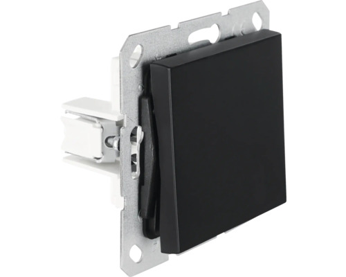 Schalter Q-Link F-Line kreuz unterputz schwarz Schaltereinsatz mit schwarzer Wippe