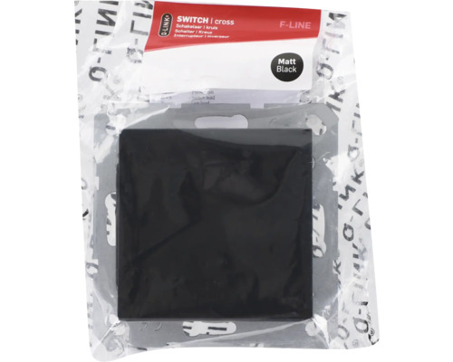 Q-Link Kreuzschalter F-Line in Verpackung, mattschwarz