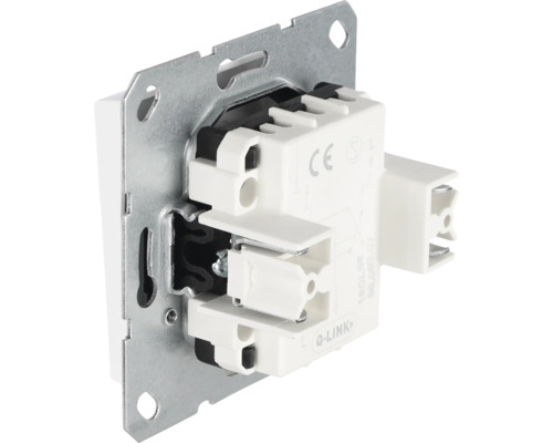 Rückansicht eines elektrischen Schalters mit Befestigungsrahmen