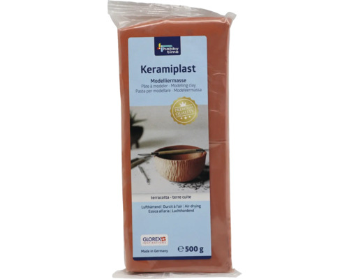 Packung terracottafarbene Keramiplast Modelliermasse, 500 Gramm