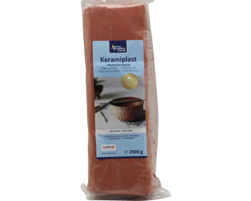 Keramiplast Modelliermasse gebrauchsfertig lufthärtend hohe Standfestigkeit terracotta 2,5 kg Keramiplast Modelliermasse, 2500 Gramm, lufttrocknend, Terrakotta