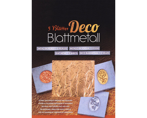 Packung mit fuenf Blaetter Deko Blattmetall