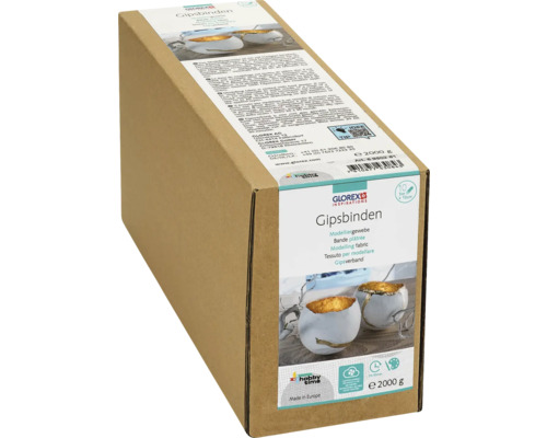 Gipsbinden Modelliergewebe Großpackung 2 kg 10 Rollen 10x500 cm Packung Gipsbinden, Modelliergewebe für Hobby und Modellbau