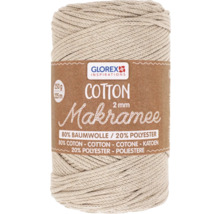 Glorex Makramee Garn 2 mm, 250 g, aus 80 Prozent Baumwolle und 20 Prozent Polyester