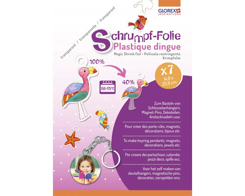 Schrumpffolie weiß A5 7 Bogen Schrumpffolie Set zum Basteln von Schlüsselanhängern, Magneten und Dekorationen