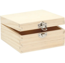 Offene Holzkiste mit Schnappverschluss