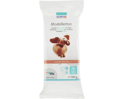 Modellierton Modelliermasse gebrauchsfertig lufthärtend terracotta 1 kg Packung Modellierton Terrakotta von Glorex