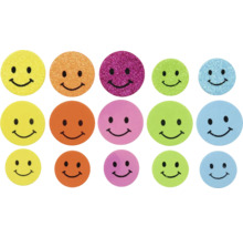 Mehrfarbige Smiley Aufkleber