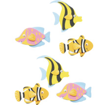 Schaumbilder mit Fischmotiven für Bastelarbeiten