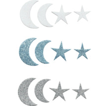 Dekorative Mond- und Sternaufkleber zur Gestaltung