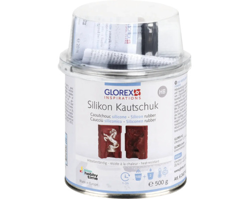Silikon Kautschuk Formbaumasse hitzebeständig hochelastisch 500 g Glorex Silikonkautschuk, hitzebeständig, 500 Gramm