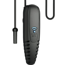Schwarzer WLAN-Repeater mit Reset-Taste zur Verbesserung der WLAN-Reichweite