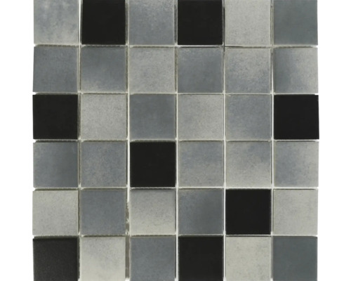 Keramikmosaik Mirava 28,8x28,8 cm grau schwarz