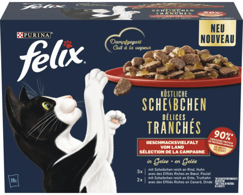 Katzenfutter nass Felix Scheibenfleisch 10x80 g-0