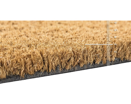 Kokosmatte mit Messskala zur Darstellung der Dicke