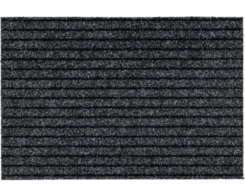 Ripsmatte nach Maß Line Tandem anthrazit 048 200 cm breit (Meterware) Schmutzfangmatte mit Rillenstruktur
