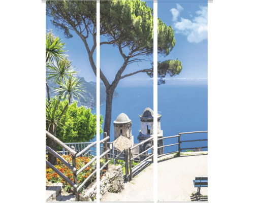 Flächenvorhang 3er-Set Amalfi blau 60x245 cm