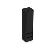 Hochschrank Sanox Loft 160x40x35 cm links schwarz matt