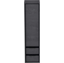Schmaler grauer Hochschrank mit Holzstruktur