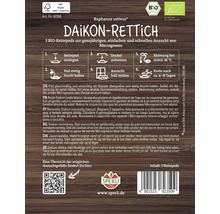 Daikon Rettich Samenpackung mit Anweisungen zur Aufzucht von Microgreens