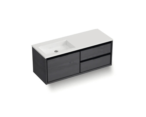 Waschtischunterschrank mit Waschbecken und zwei Schubladen