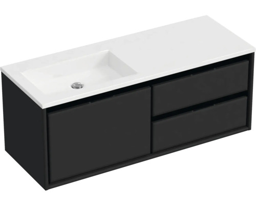 Waschtischunterschrank mit Waschbecken und zwei Schubladen