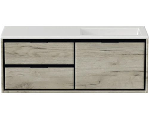 Waschtischunterschrank mit zwei Schubladen und einer Tür