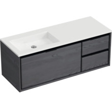 Waschtischunterschrank mit Waschbecken und zwei Schubladen