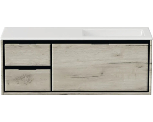 Waschtischunterschrank mit Schubladen und Holzdekor