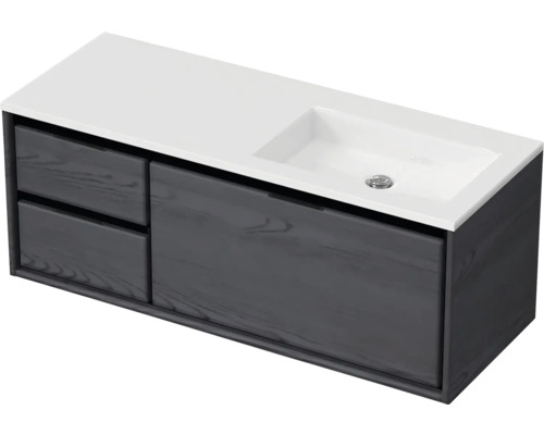 Waschbeckenunterschrank mit Schubladen und Aufsatzwaschbecken