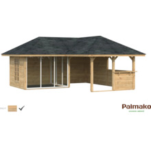 Gartenhaus Palmako Bianca 24,9 m² Set 3 inkl. seitl. Anbau 588 x 588 cm braun tauchgrundiert-thumb-0 Gartenhaus Palmako Bianca 24,9 m² Set 3 inkl. seitl. Anbau 588 x 588 cm braun tauchgrundiert-thumb-0