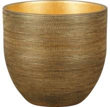 Goldener Blumentopf mit Textur