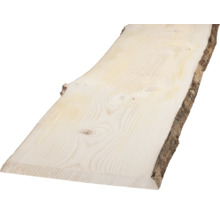 Unbehandeltes Holzbrett mit Baumkante